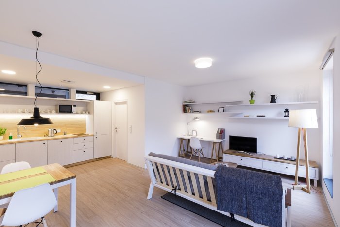 Rental of a modern fully furnished 1-bedroom apartment (2+kk) in a quiet area of Prague 6 – Podbaba