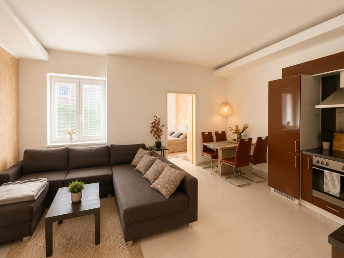 Pronájem bytu 3+kk, 62 m², Praha 6 – Břevnov, Na Petýnce, kompletně zařízený, klidná lokalita